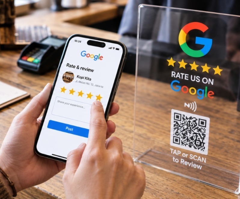 Ilustrasi Smartphone Review Google Maps